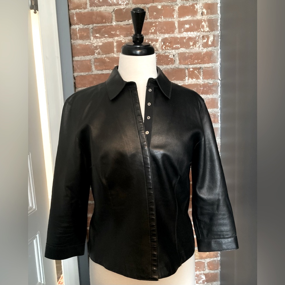 Siena Collection Light Black Leather Jacket/Top
